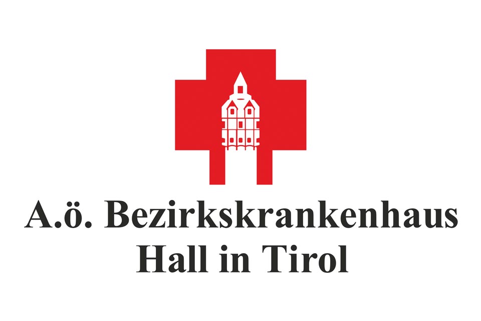 Logo des Allgemeinen Öffentlichen Bezirkskrankenhauses in Hall in Tirol bei Innsbruck.